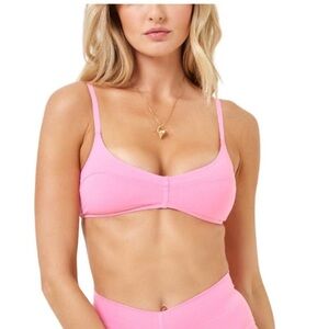 L*Space Pink Seam-Free Alec Bikini Top - Guava NWT Size Small